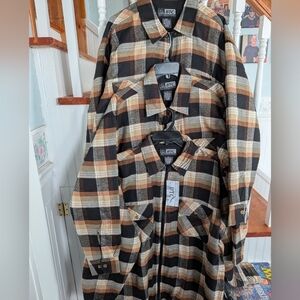 BTC Plaid Flannel Zip up Thermal Liner Shirt/Jacket NWT 2XL,L And M Available